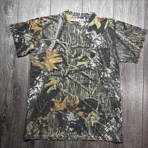 Mossy Oak Break-Up Infinity Camo L Pocket Shirt Mens Hunting Tee Brown Green Y2k